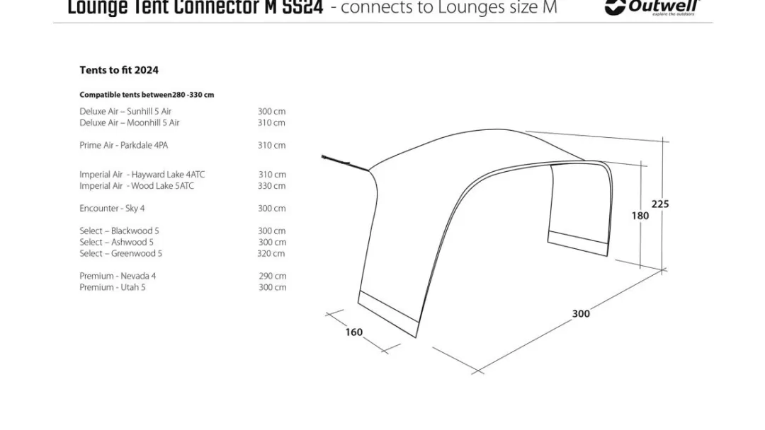 Tent Connectors | Pavilloner-Outwell Lounge Tent Connector M Grey